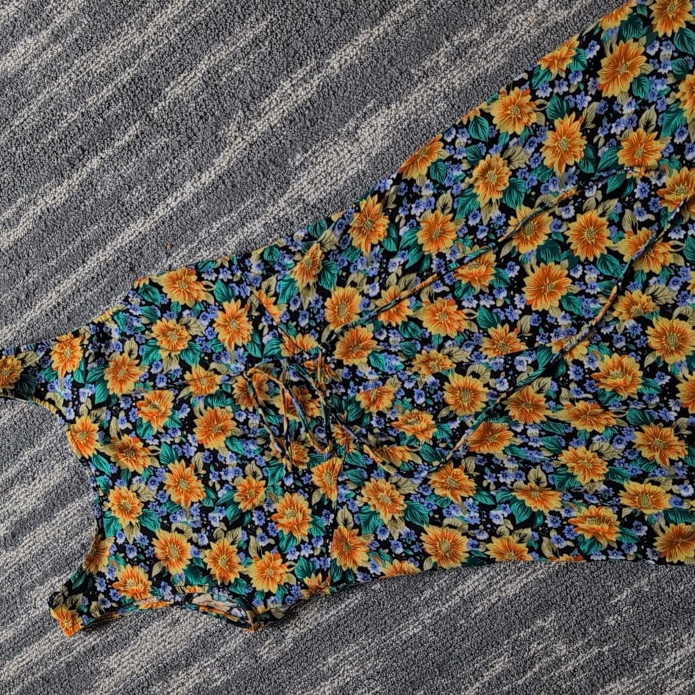 All that Jazz Yellow - VINTAGE 90s Sunflower Maxi Dress - Picture 5 of 5